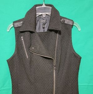 Jessica Simpson  black asymmetrical vest, size medium.